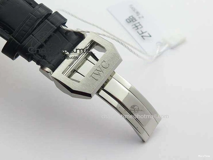 MIROTIME 0122 Reliable Portuguese IW371447 ZF 1:1 Best Edition SS Black Dial On Black Leather Strap A79350 V 7274